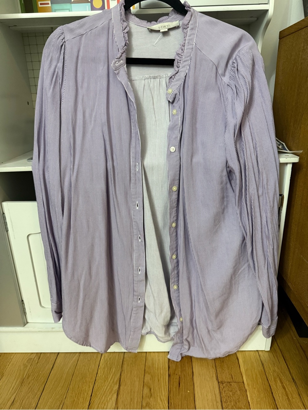 LOFT Lilac Button-Down Shirt - Women's Casual Long Sleeve